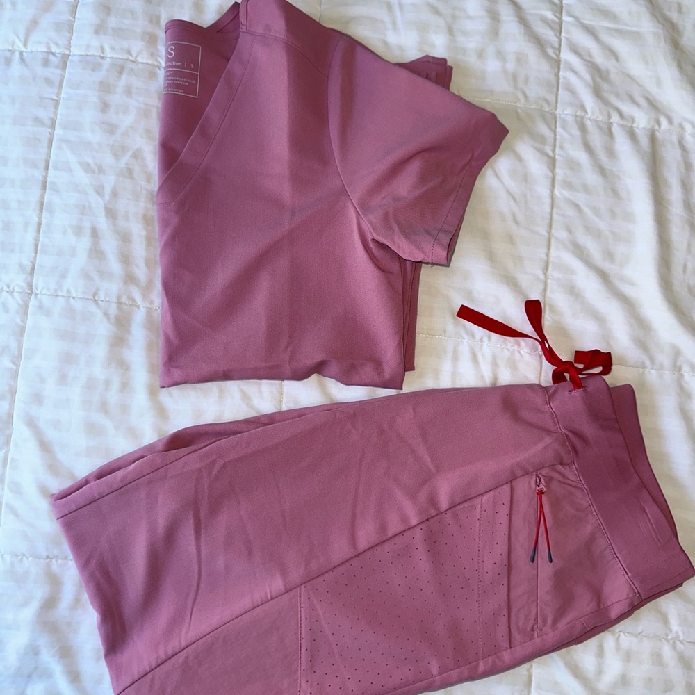 FIGS chalk pink scrub set